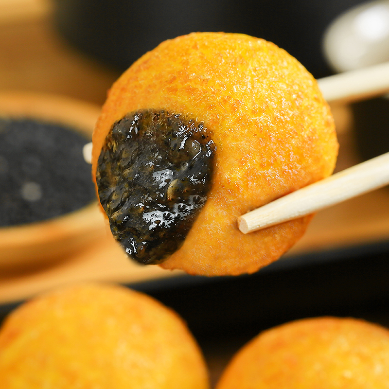 大黄米黑芝麻炸汤圆