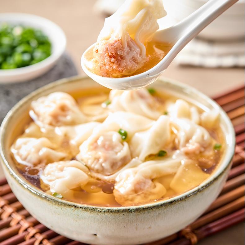 黑猪肉虾仁飞鱼籽云吞